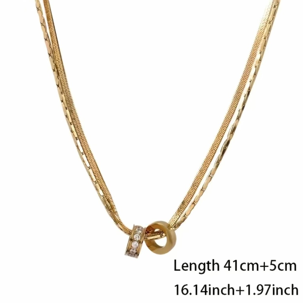 Brand New Titanium Steel Double Layer Clavicle Chain Necklace. - Picture 3 of 9